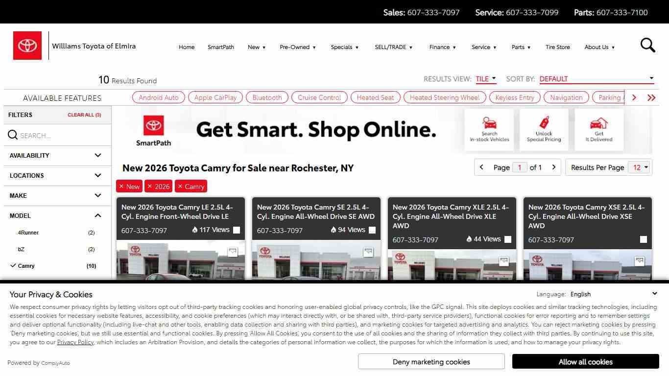 New 2026 Toyota Camry for Sale near Rochester, NY - Williams Toyota of Elmira